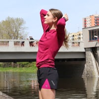 CARRERA SHORTS dámské sportovní šortky 2v1 černá/višňová