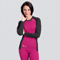 CC NDRZ Damen Funktions-Langarm-T-Shirt anthrazit/fuchsia