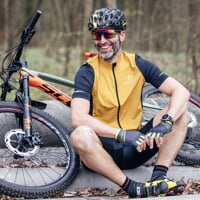 GRAVEL pánský cyklistický dres písková/černá