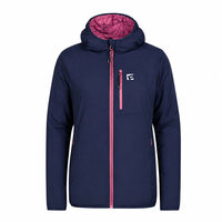 HESTIE Wendbare Damenjacke mit Merinowolle blackened blue/red violet