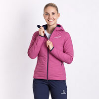 HESTIE reversible women's jacket with merino blackened blue/red violet