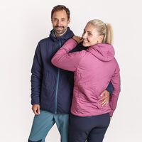 HESTIE Wendbare Damenjacke mit Merinowolle blackened blue/red violet