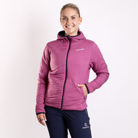HESTIE Wendbare Damenjacke mit Merinowolle blackened blue/red violet