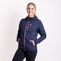 HESTIE Wendbare Damenjacke mit Merinowolle blackened blue/red violet