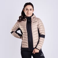 JANNU Damen Hybridjacke cappuccino/schwarz