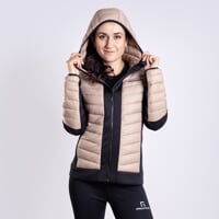 JANNU Damen Hybridjacke cappuccino/schwarz