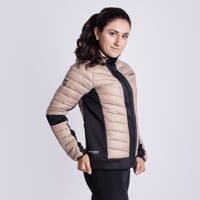 JANNU Damen Hybridjacke cappuccino/schwarz