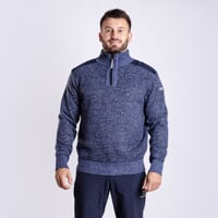 LOFOTEN Herrenpullover mit kurzem Reißverschluss navy melange