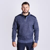 LOFOTEN Herrenpullover mit kurzem Reißverschluss navy melange