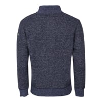 LOFOTEN Herrenpullover mit kurzem Reißverschluss navy melange