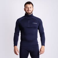 MT TRZ 250 pánský merino rolák s krátkým zipem černo-modrá