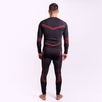 SEAMLESS-BAMBOO SET MEN Thermo-Unterwäsche-Set für Männer schwarz/orange
