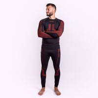 SEAMLESS-BAMBOO SET MEN Thermo-Unterwäsche-Set für Männer schwarz/orange