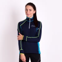 TISPA ZIP dámská funkční sportovní mikina tm.modrá/tyrkysová