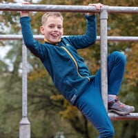 TOREZ KID MERINO chlapecká funkční mikina petrol/kari