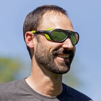 VERTICAL MRR BLK-GRN Gletscher-Sonnenbrille schwarz/lime